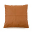 De Four Panel Leather Kussenhoes - Camel - 40x40