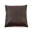 De Four Panel Leather Kussenhoes - Chocolade - 40x40
