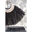De Alang Cowrie op Stand Decoratie - 80x10x65cm - Zwart/Wit - Gras/ Schelpen
