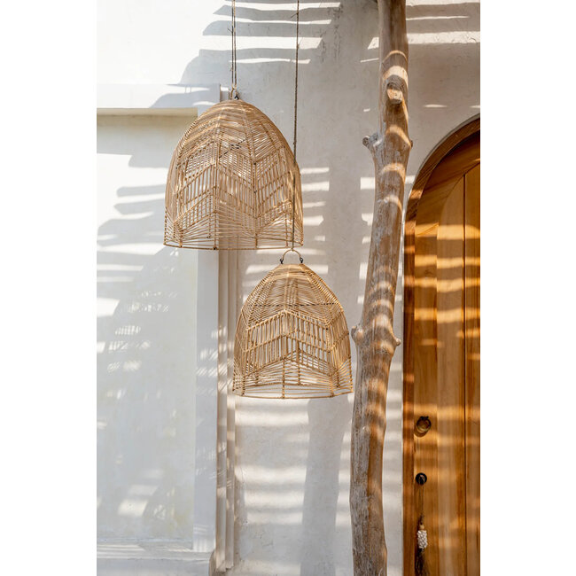 De Bala Hanglamp - 40x40x42cm - Naturel - Rotan