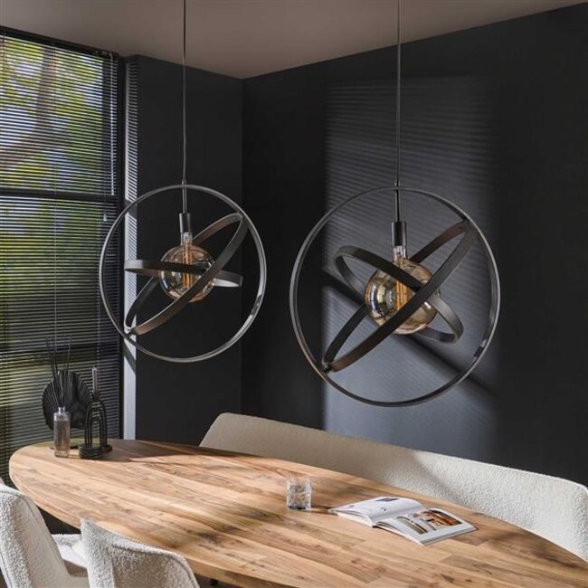 Hanglamp 2L Galaxy - 125x55x150 cm - Zwart - Metaal