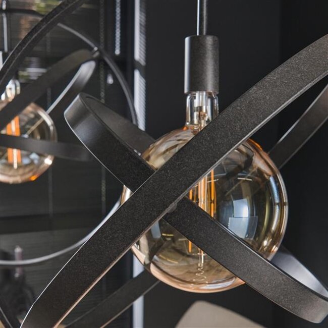 Hanglamp 2L Galaxy - 125x55x150 cm - Zwart - Metaal