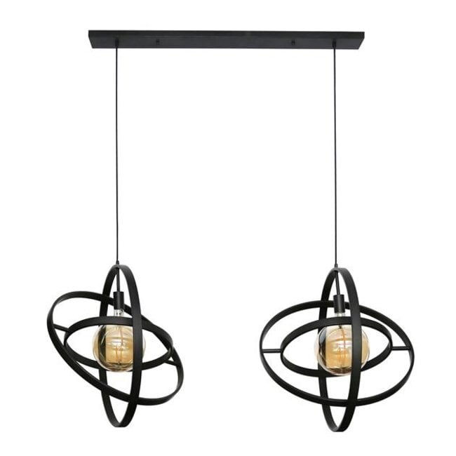 Hanglamp 2L Galaxy - 125x55x150 cm - Zwart - Metaal