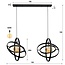 Hanglamp 2L Galaxy - 125x55x150 cm - Zwart - Metaal