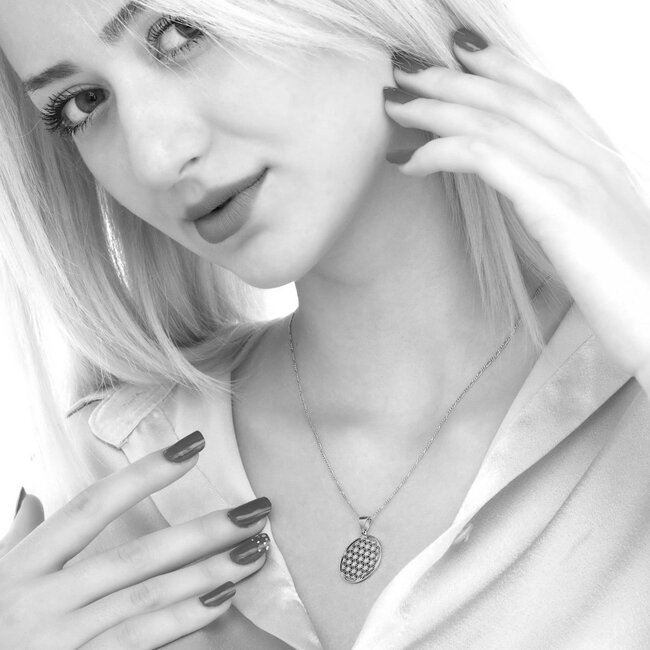 925 Sterling Vergulde Goudketting - Levensbloem Hanger