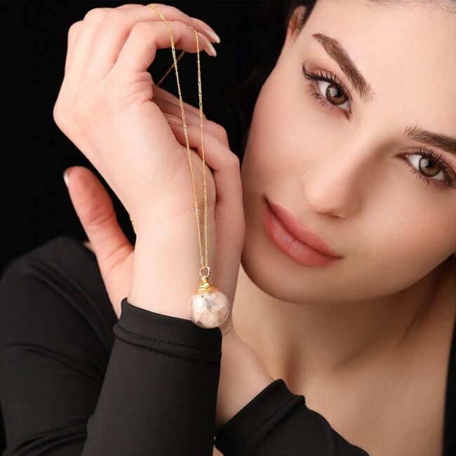 Kersenbloesem Ketting - 925 Sterling Verguld Goud