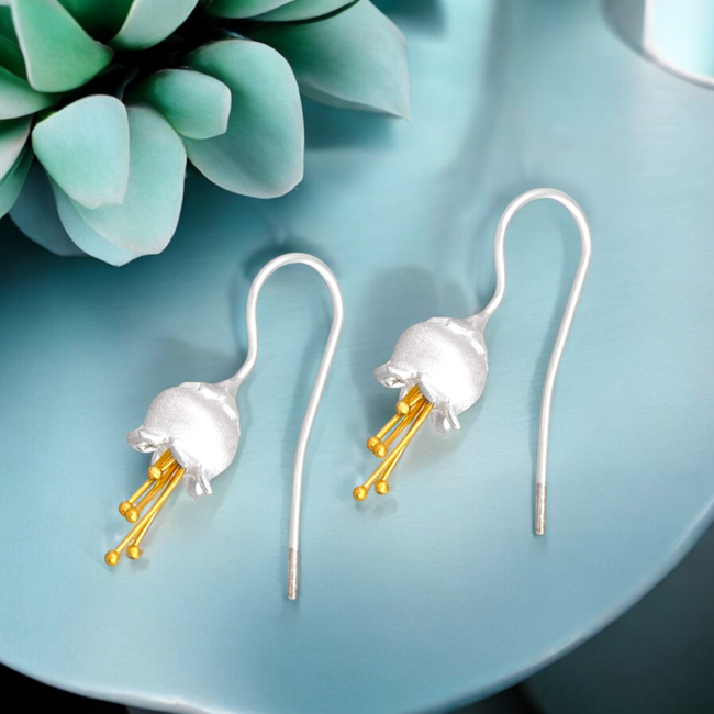 Bellflower Oorbellen - 925 Sterling Zilver - Botanische Bloem