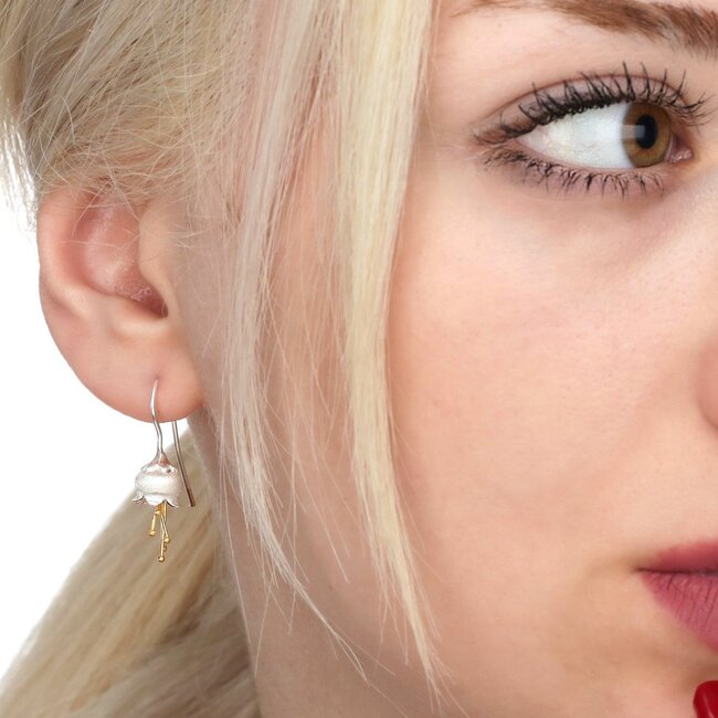 Bellflower Oorbellen - 925 Sterling Zilver - Botanische Bloem