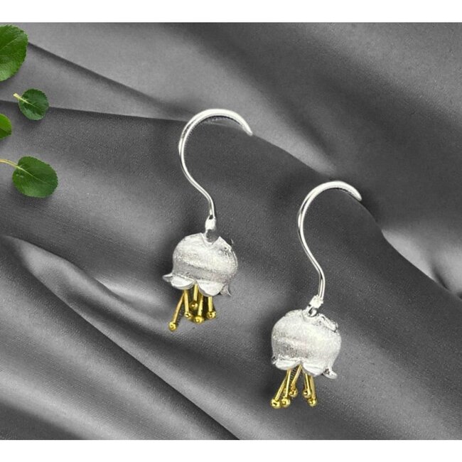Bellflower Oorbellen - 925 Sterling Zilver - Botanische Bloem