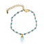 Chalcedoon & Turquoise Edelsteen Armband – Goudkleurig