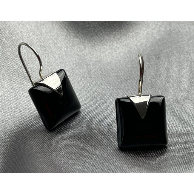 Onyx Edelsteen Oorbellen – 925 Sterling Zilver