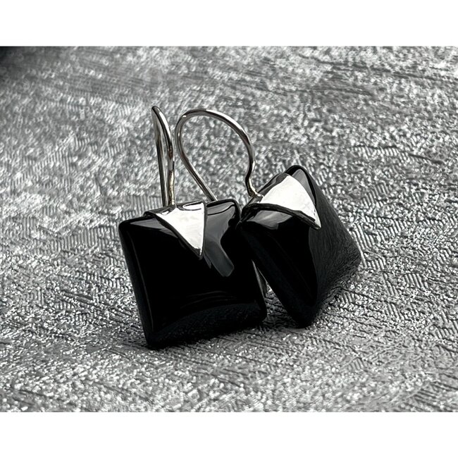 Onyx Edelsteen Oorbellen – 925 Sterling Zilver