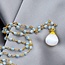 Goudkleurige Ketting met Maansteen & Aquamarijn Teardrop Hanger