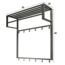PS-Collection Industriële 2x6 Haken Kapstok Roede-Hoedenplank - 80x30x89 cm - Zilver - Metaal