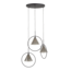 Ring Getrapt Tapse Kap 3L Hanglamp - 45x45x180cm - Smoke Grey - Glas