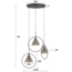 Ring Getrapt Tapse Kap 3L Hanglamp - 45x45x180cm - Smoke Grey - Glas