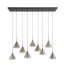Tapse Kap 5+4 Hanglamp - 130x32x150cm - Smoke Grey - Glas