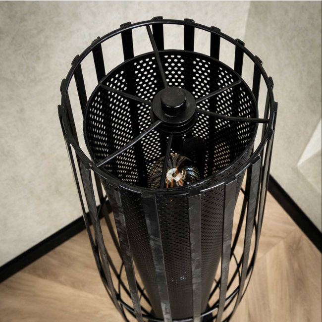 PS-Collection Cylinder Mesh 3L Vloerlamp - 27x120cm - Charcoal - Metaal