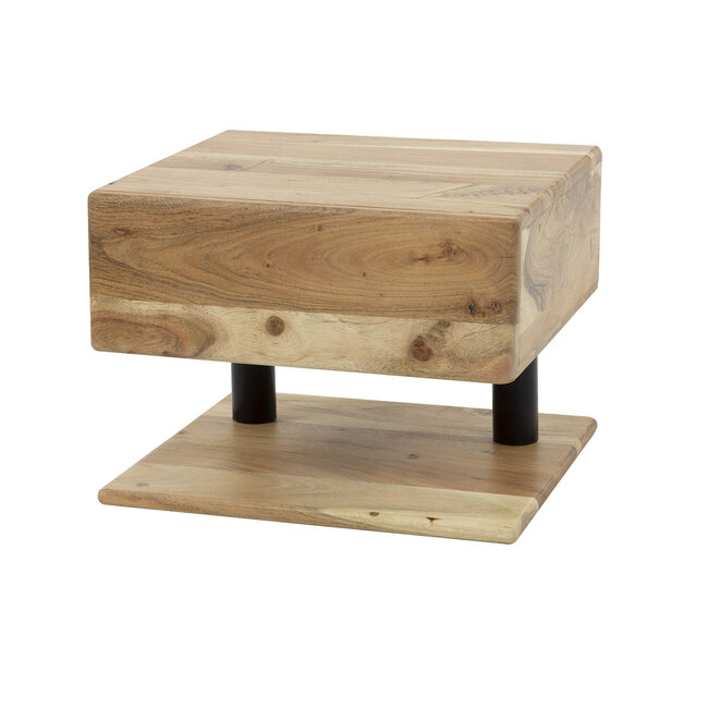 Zwevend Nachtkastje Acaciahout Naturel Shelve 1 Lade