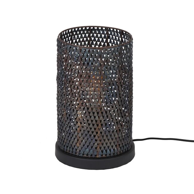 Tafellamp Zwart Bruin Metaal 1 Lichts - Armor Tube