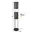 PS-Collection Armor Tube 2L Vloerlamp - 28x28x150cm - Zwart/Bruin - Metaal
