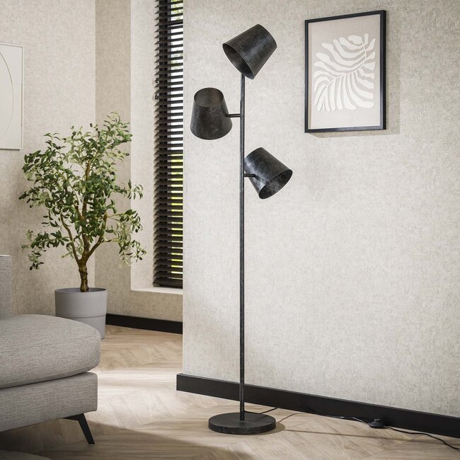 PS-Collection Kinetic Vloerlamp 3x Ø18 - 40x40x167cm - Charcoal - Metaal