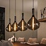 PS-Collection Hanglamp Smoke Glas Zwart - Drop 4-lichts