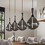 Hanglamp Smoke Glas Zwart - Drop 4-lichts