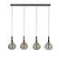 Hanglamp Smoke Glas Arctic Zwart 4 Lichtpunten - Drop