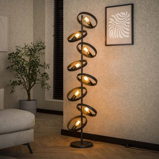 PS-Collection Vloerlamp Charcoal Metaal 8 Lichtpunten - Hover