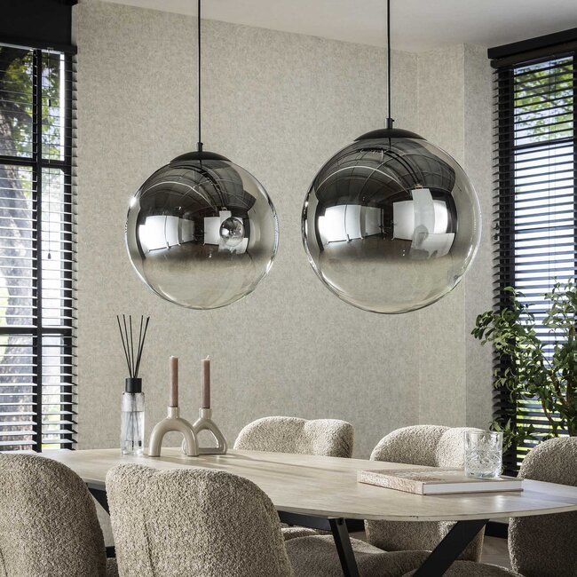 Hanglamp Rookglas Metaal 2-lichts - Bubble Shaded XL