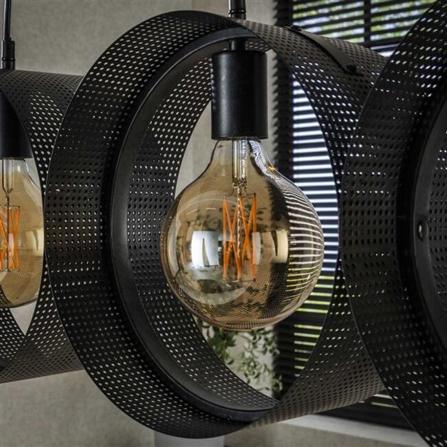 Hanglamp Charcoal Metaal 4 Lichtpunten - Ring Mesh