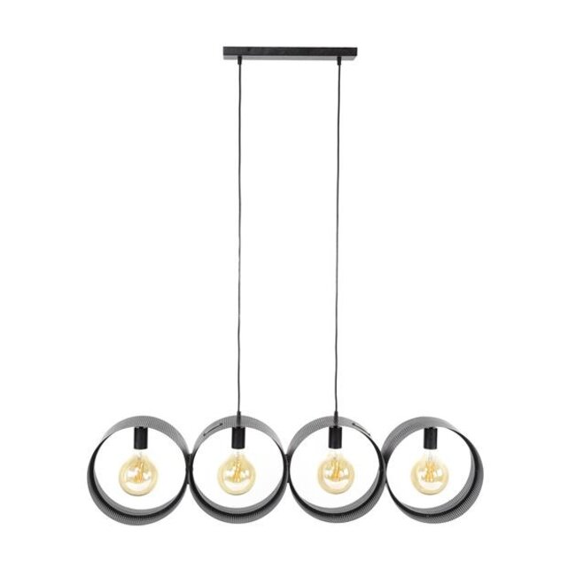 Hanglamp Charcoal Metaal - Ring Mesh 4 Lichtpunten