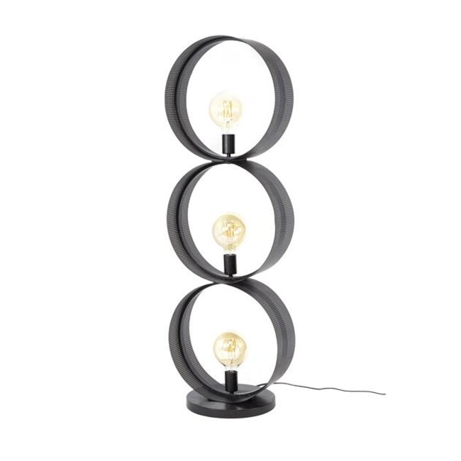 Vloerlamp Metaal Charcoal 3-Lichts Ring Mesh