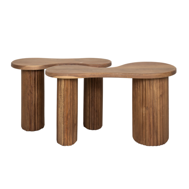 Salontafel Set van 2 Acaciahout Organisch - Fuse