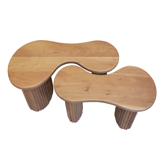 Salontafel Set van 2 Acaciahout Organisch - Fuse