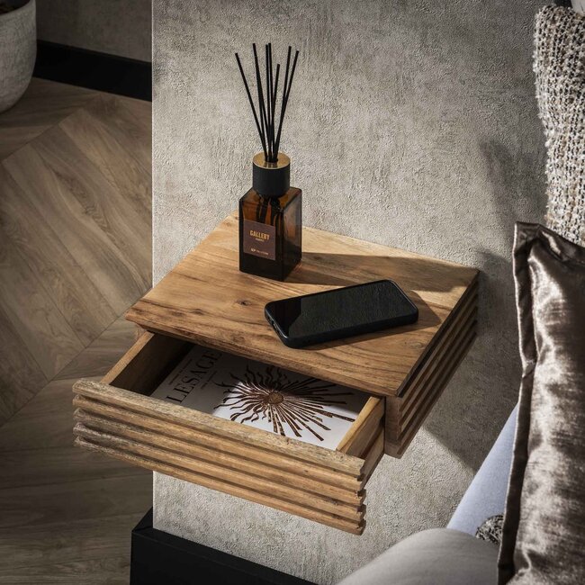 Layer 1L Set van 2 Nachtkastjes - 30x25x8cm - Naturel - Acaciahout