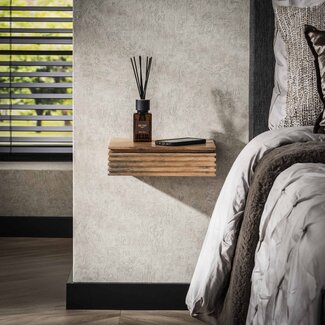 PS-Collection Layer 1L Set van 2 Nachtkastjes - 30x25x8cm - Naturel - Acaciahout