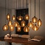 Hanglamp Amber Glas 15 Lichtpunten - Rib Glass