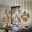 Hanglamp Amber Glas 15 Lichtpunten - Rib Glass