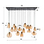 Hanglamp Amber Glas 15 Lichtpunten - Rib Glass