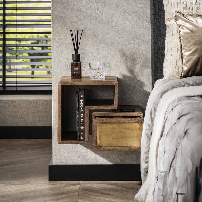 Tweede Kans - Nachtkastje Brass Rechts - Mangohout