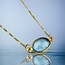 Ketting met Aqua Chalcedoon – 18k Verguld