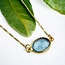 Ketting met Aqua Chalcedoon – 18k Verguld