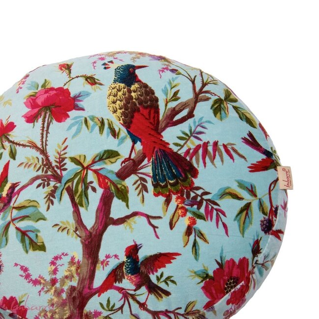 Sierkussen Paradise - 45x45cm - Turquoise - Katoen/Velvet