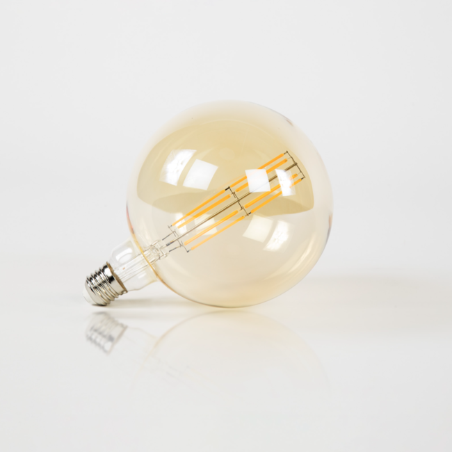 PS-Collection Lichtbron LED G150 Filament Bol Ø15cm - Amber Glas