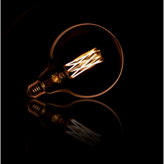 PS-Collection Lichtbron LED G125 Filament Bol - Ø12,5cm - Amber Glas