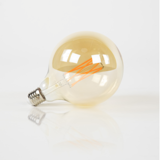 PS-Collection Lichtbron LED G125 Filament Bol - Ø12,5cm - Amber Glas