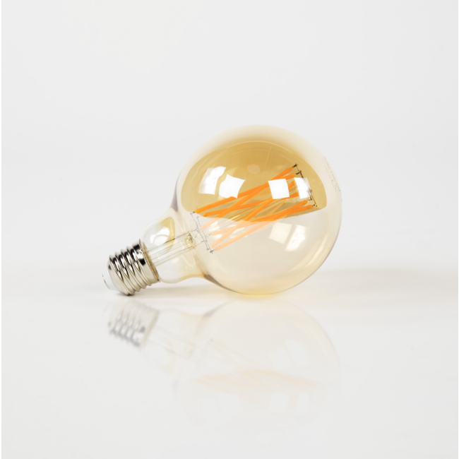 Lichtbron LED G95 Filament Bol - Ø9,5cm - Amber Glas