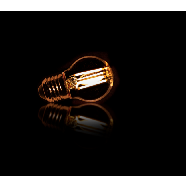 PS-Collection Lichtbron LED G45 Filament Bol - Ø4,5cm - Amber Glas